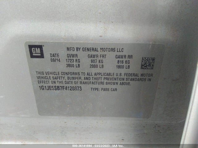 Chevrolet SONIC LTZ 2015 1G1JE5SB7F4120373 Image 10