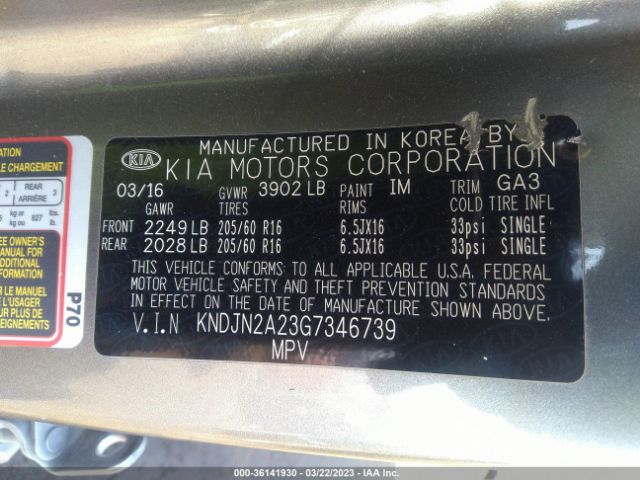 KNDJN2A23G7346739 KIA Soul Base