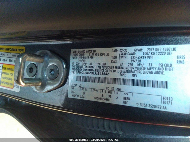 2020 Ford Escape, VIN: 1FMCU0BZXLUB13542