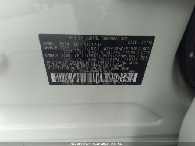 4S4WMAPD8K3459383 Subaru Ascent Limited