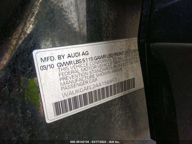 WAUKGAFL2AA156853 Audi S4 Prestige