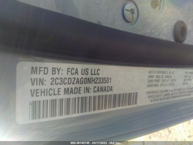 2C3CDZAG0NH233501 Dodge Challenger Sxt
