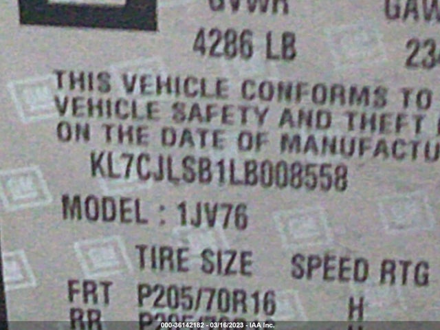 Chevrolet Trax Lt 2020 KL7CJLSB1LB008558 Image 11