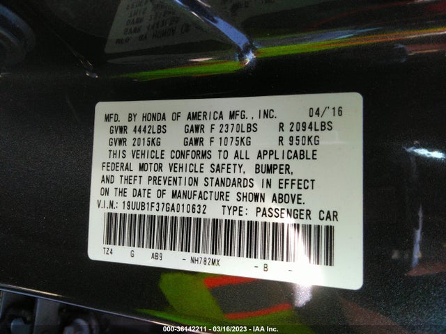 Acura TLX 2016 19UUB1F37GA010632 Image 9