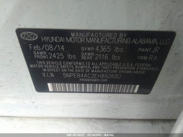 Hyundai SONATA GLS 2014 5NPEB4AC2EH892682 Image 11