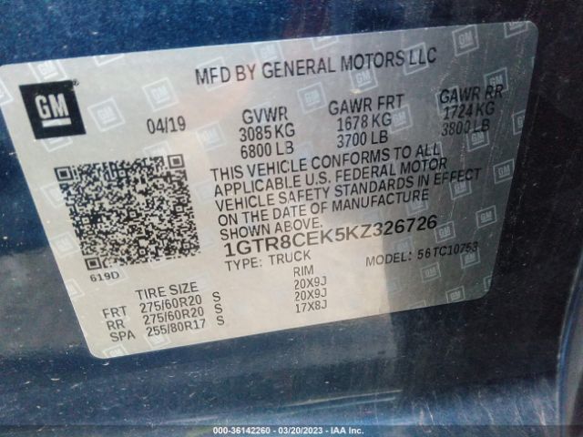 1GTR8CEK5KZ326726 GMC Sierra 1500 Elevation