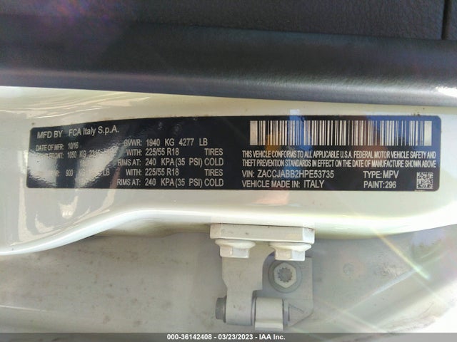 2017 Jeep Renegade, VIN: ZACCJABB2HPE53735