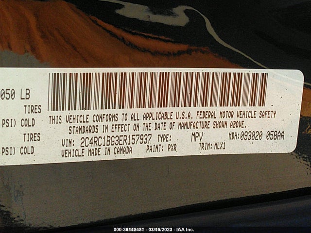 2C4RC1BG3ER157937 Chrysler Town & Country Touring