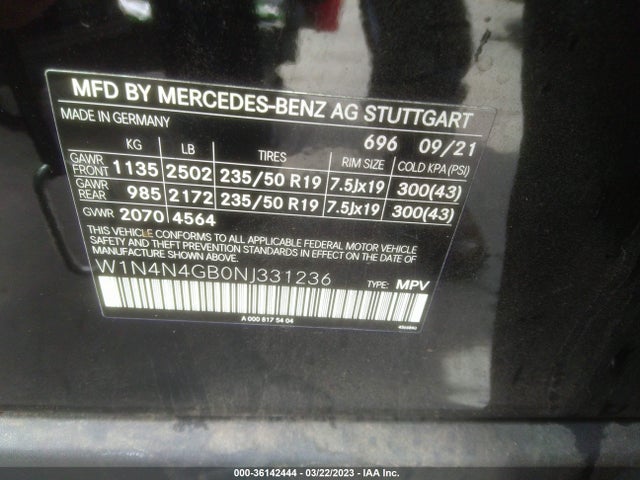 2022 Mercedes-Benz GLA-Class, VIN: W1N4N4GB0NJ331236