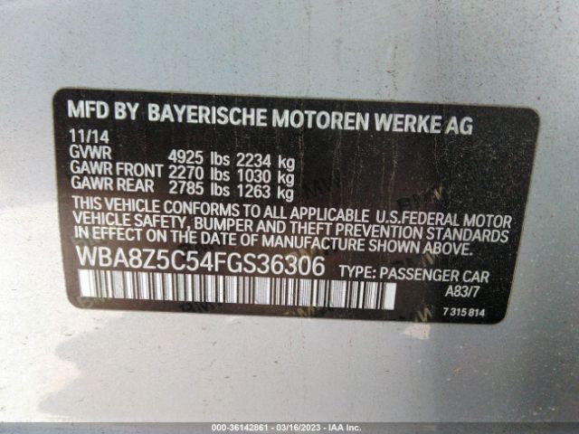 WBA8Z5C54FGS36306 BMW 3 Series Gran Turismo 328i Xdrive