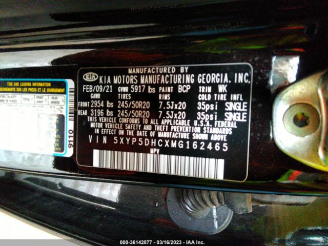 5XYP5DHCXMG162465 KIA Telluride Sx