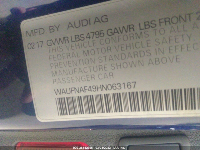 WAUFNAF49HN063167 Audi A4 Prestige