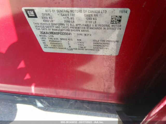 2GKALMEK8F6225641 GMC Terrain Sle