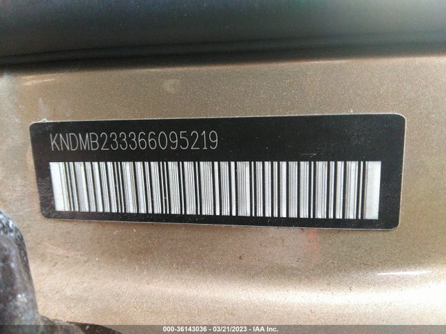 2006 KIA SEDONA LX/EX VIN: KNDMB233366095219