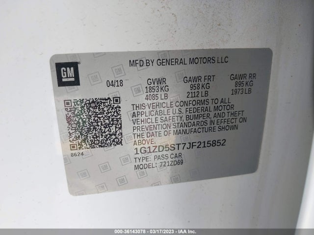 Chevrolet MALIBU LT 2018 1G1ZD5ST7JF215852 Image 10