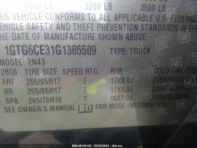 GMC Canyon 4wd Sle 2016 1GTG6CE31G1385509 Image 9