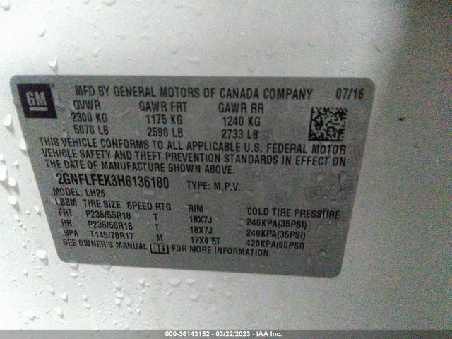 Chevrolet EQUINOX LT 2017 2GNFLFEK3H6136180 Image 10
