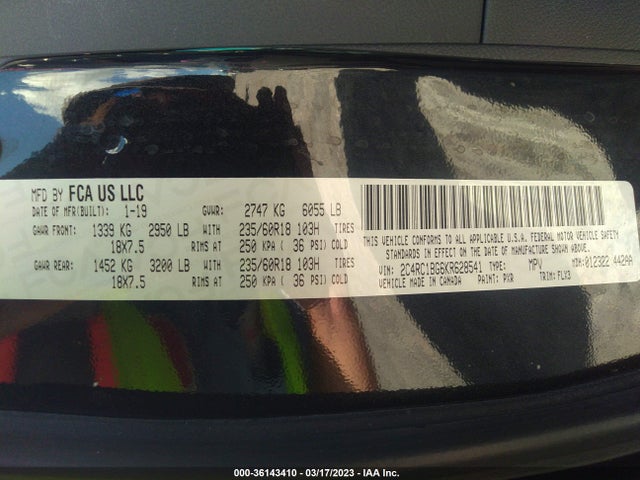 2C4RC1BG6KR628541 Chrysler Pacifica Touring L