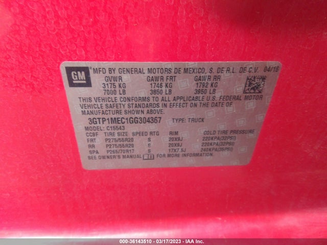 GMC Sierra 1500 Sle 2016 3GTP1MEC1GG304367 Image 11