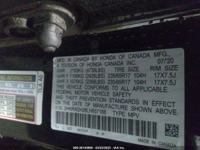 2HKRW2H28LH657188 Honda Cr-v Awd Lx