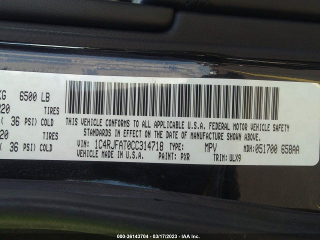 Aukcja sprzedaży 2012 Jeep Grand Cherokee Laredo Altitude, vin: 1C4RJFAT0CC314718, numer aukcji: 36143704