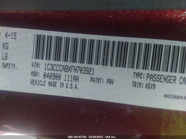 1C3CCCABXFN703921 Chrysler 200 Limited