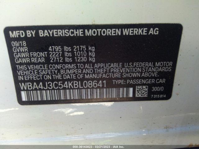 WBA4J3C54KBL08641 BMW 4 Series 430i Xdrive