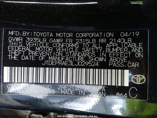 Toyota COROLLA LE 2020 JTDEPRAE3LJ029524 Image 9