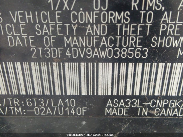 Toyota Rav4 Ltd 2010 2T3DF4DV9AW038563 Image 10