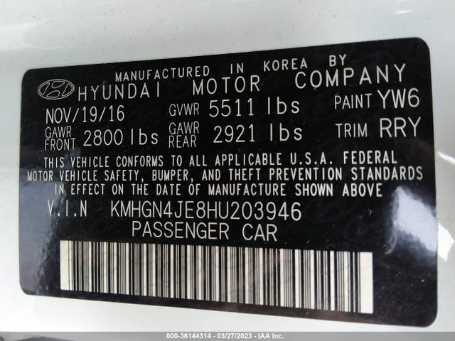 Genesis G80 3.8l 2017 KMHGN4JE8HU203946 Image 11
