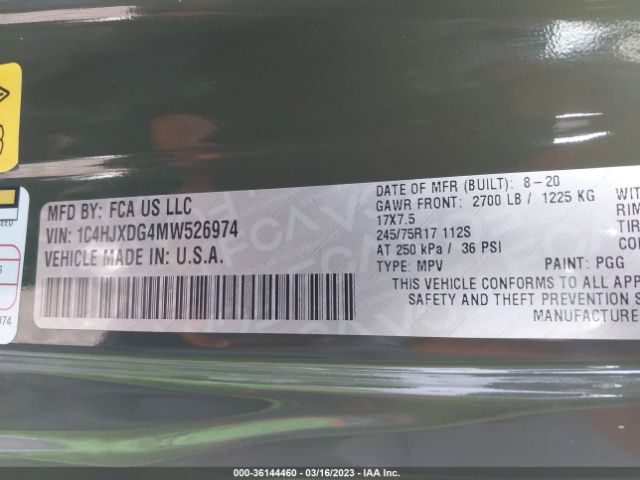 1C4HJXDG4MW526974 Jeep Wrangler Unlimited Sport S