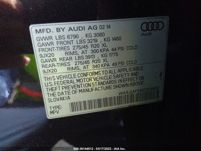WA1LGAFE8ED015955 Audi Q7 3.0t Premium Plus