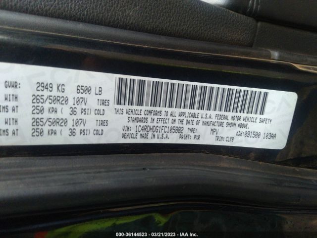 1C4RDHDG1FC105882 Dodge DURANGO LIMITED