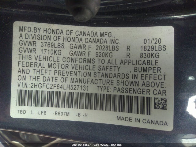 Honda Civic Sedan Lx 2020 2HGFC2F64LH527131 Image 10