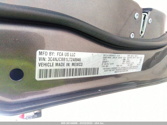 Jeep Compass Latitude W/sun/safety Pkg 2020 3C4NJCBB1LT248946 Image 10