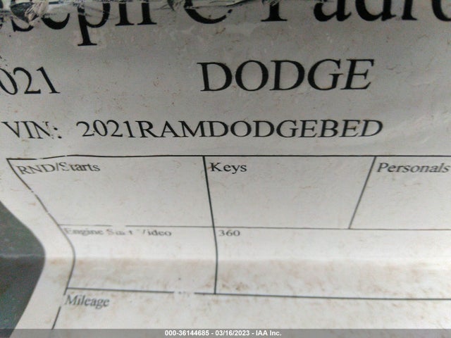Dodge RAM 2500 2021 2021RAMDODGEBED Image 9