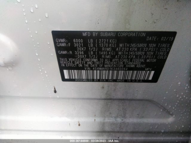 4S4WMARD1K3460064 Subaru Ascent Touring
