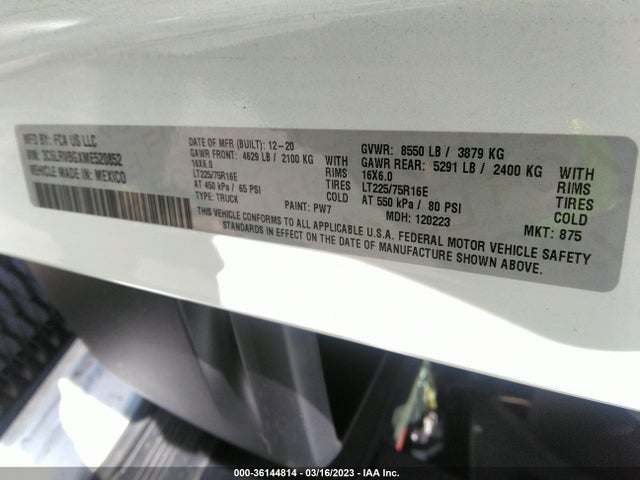 RAM Promaster Cargo Van 2021 3C6LRVBGXME520852 Image 11