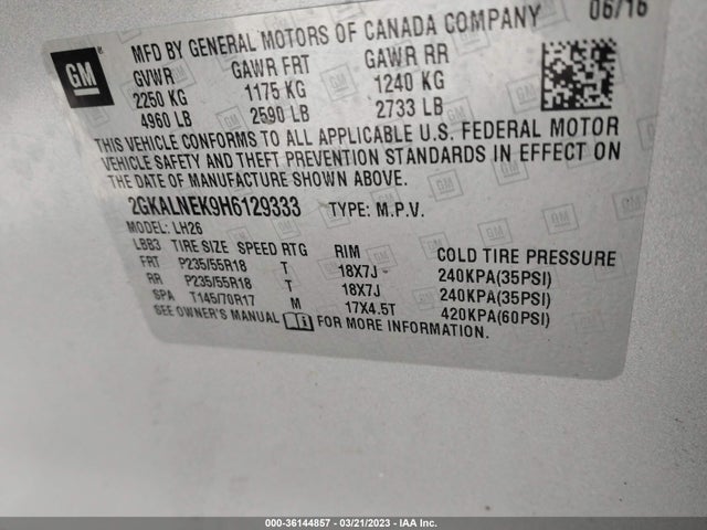 GMC Terrain Sle 2017 2GKALNEK9H6129333 Image 9