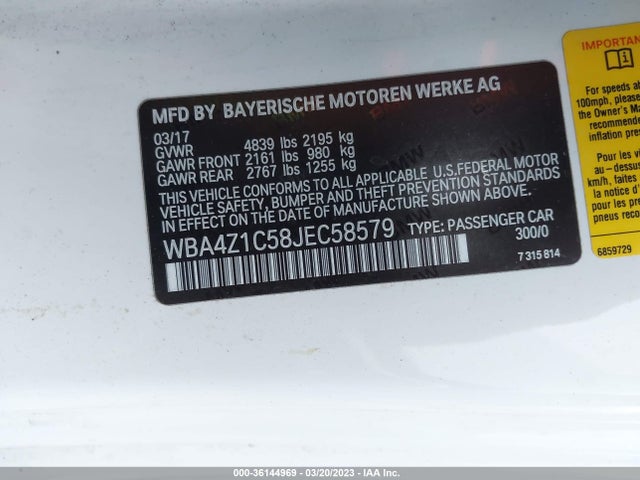 2018 BMW 4 Series, VIN: WBA4Z1C58JEC58579
