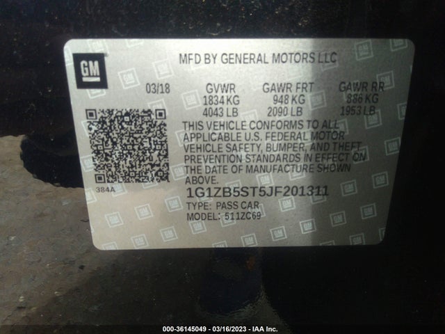 Chevrolet MALIBU LS 2018 1G1ZB5ST5JF201311 Image 11