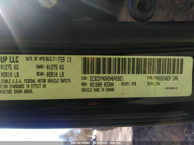 Dodge Challenger Sxt 2013 2C3CDYAGXDH645921 Image 10