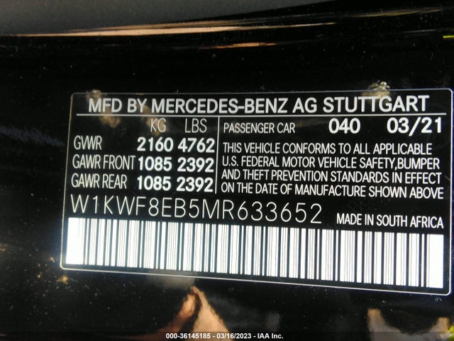 W1KWF8EB5MR633652 Mercedes-Benz C-class C 300