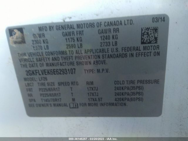 2GKFLVEK6E6293107 GMC Terrain Sle