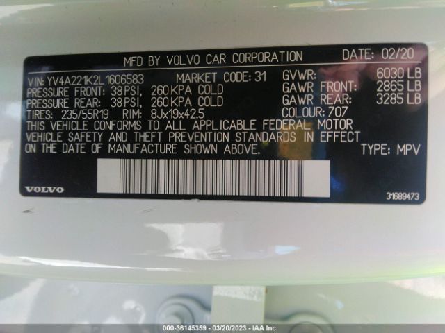 YV4A221K2L1606583 Volvo Xc90 Momentum