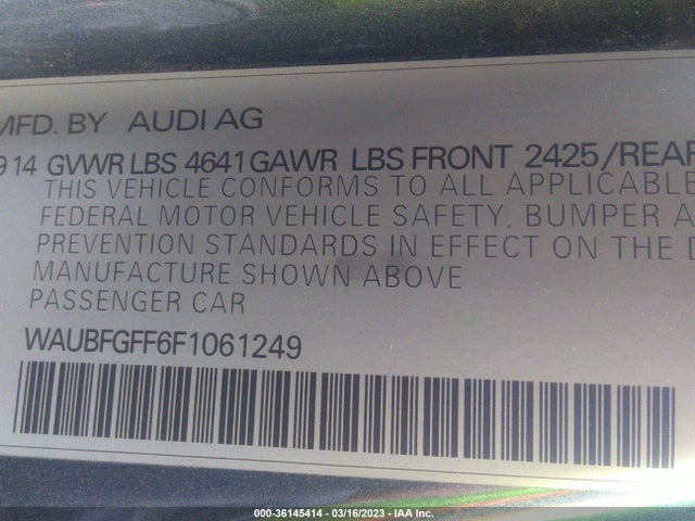 WAUBFGFF6F1061249 Audi S3/a3 2.0t Premium Plus