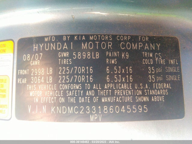 Hyundai Entourage Gls/limited 2008 KNDMC233186045595 Image 11