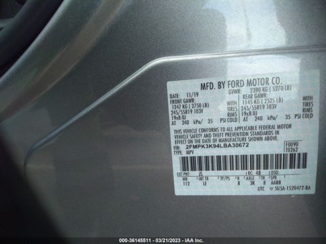 2FMPK3K94LBA30672 Ford Edge Titanium