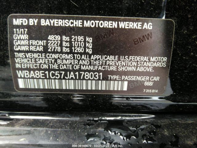 WBA8E1C57JA178031 BMW 3 Series 330e Iperformance