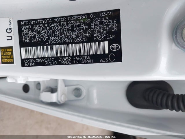 2021 Toyota Prius, VIN: JTDKAMFP9M3188670